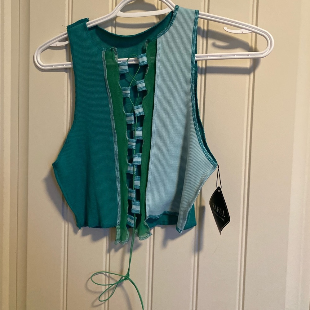 Tie up front crop top
